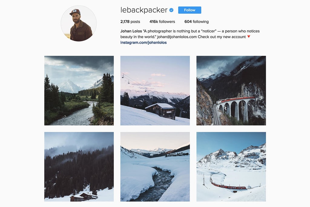 Travel with Johan on Instagram
