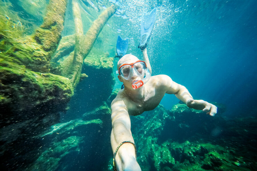 Snorkeling in a Cenote