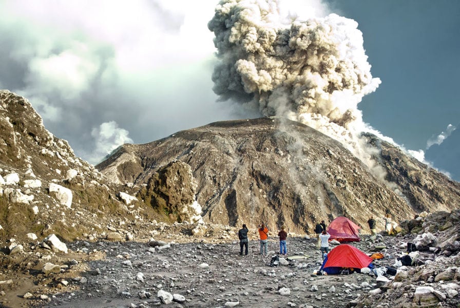 Volcano Santiaguito Eruption 2010